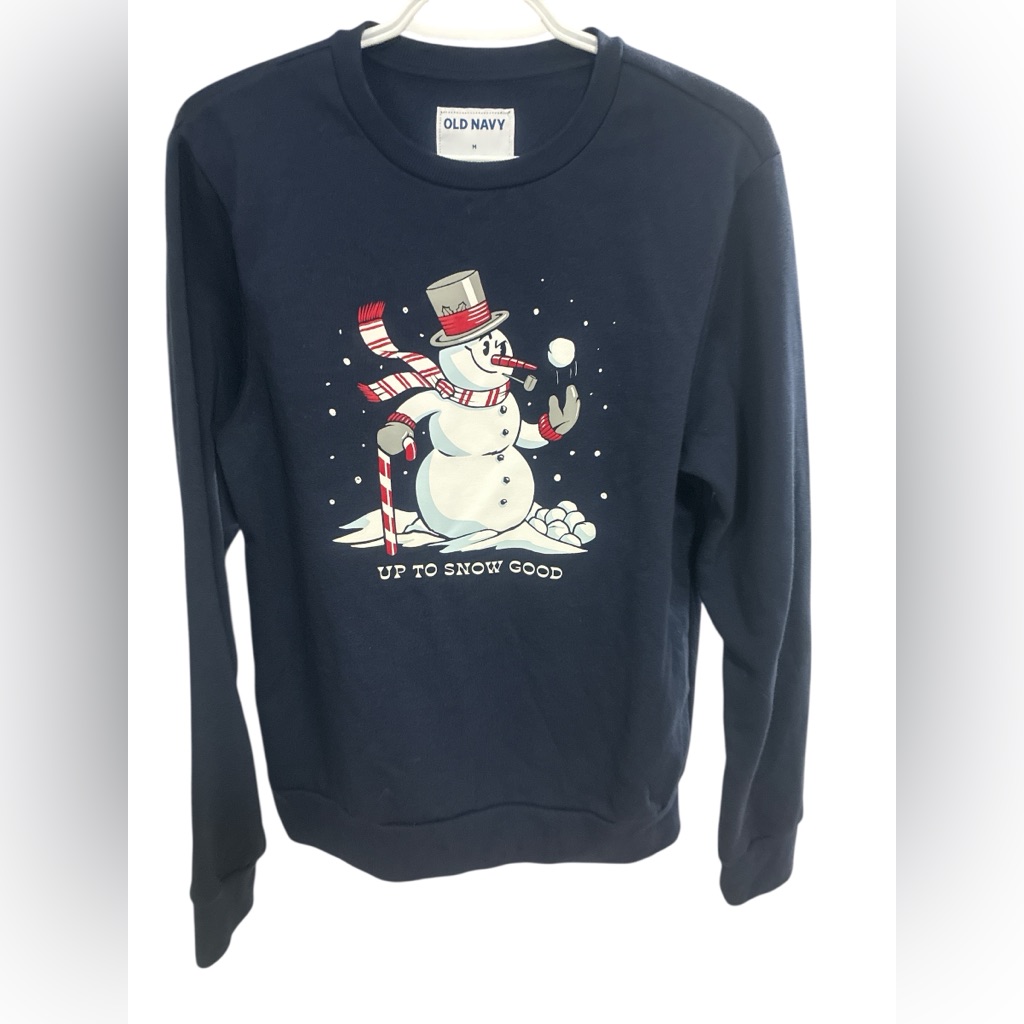 Men's Navy Snowman Sweater